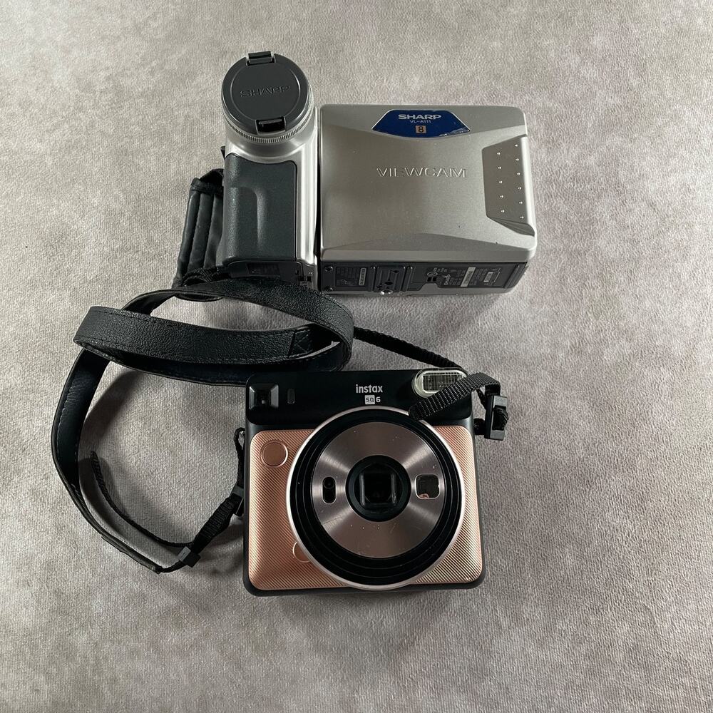 PARTS Fujifilm Instax SQ6 Instant Camera & Sharp VL-A111 ViewCam 8mm Bundle